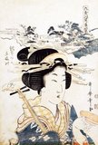 Kitagawa Utamaro (ca. 1753 - October 31, 1806) was a Japanese printmaker and painter, who is considered one of the greatest artists of woodblock prints (ukiyo-e). He is known especially for his masterfully composed studies of women, known as bijinga. He also produced nature studies, particularly illustrated books of insects.<br/><br/>

After Utamaro's death, his pupil, Koikawa Shunchō, continued to produce prints in the style of his mentor and took over the gō, Utamaro, until 1820. These prints, produced during that fourteen-year-period as if Utamaro was the artist, now are referred to as the work of Utamaro II. After 1820 Koikawa Shunchō changed his gō to Kitagawa Tetsugorō, producing his subsequent work under that name.
