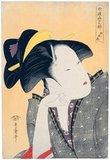 Kitagawa Utamaro (ca. 1753 - October 31, 1806) was a Japanese printmaker and painter, who is considered one of the greatest artists of woodblock prints (ukiyo-e). He is known especially for his masterfully composed studies of women, known as bijinga. He also produced nature studies, particularly illustrated books of insects.
