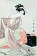 Japan: Beautiful woman (bijin) with a cat. Kitagawa Utamaro (1753-1806)